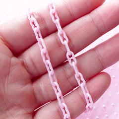 4mm Plastic Chain (Light Pink) (40cm or 15 inches / 2 pcs) Kawaii Kitsch Retro Decoden Embellishment Keychain Bracelet Necklace Link F240