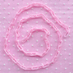 4mm Plastic Chain (Light Pink) (40cm or 15 inches / 2 pcs) Kawaii Kitsch Retro Decoden Embellishment Keychain Bracelet Necklace Link F240