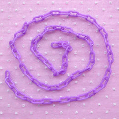 Plastic Chain in 4mm (Purple) (40cm or 15 inches / 2 pcs) Kawaii Decoration Kitsch Retro Embellishment Key Chain Bracelet Necklace Link F241