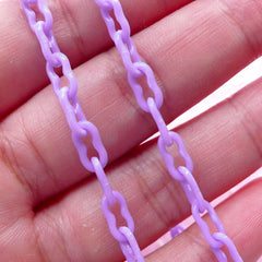 Plastic Chain in 4mm (Purple) (40cm or 15 inches / 2 pcs) Kawaii Decoration Kitsch Retro Embellishment Key Chain Bracelet Necklace Link F241