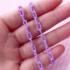 Plastic Chain in 4mm (Purple) (40cm or 15 inches / 2 pcs) Kawaii Decoration Kitsch Retro Embellishment Key Chain Bracelet Necklace Link F241