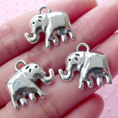 CLEARANCE Silver Elephant Charm Animal Charms (3pcs / 19mm x 18mm / Tibetan Silver / 2 Sided) Exotic Bracelet Charm Zoo African Jewellery CHM1581