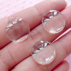 Clear Round Resin Cabochon Circle Transparent Resin Cabs (16mm / 20pcs) Plastic Flat Back Bubble Dome Cabochon Pendant Charm Earrings F260