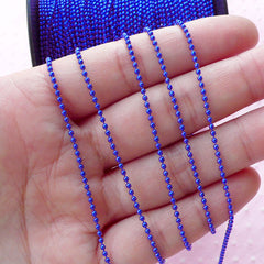 Metal Ballchain Link / Bead Chain / 1.5mm Key Chain (2 Meters / Metallic Dark Blue) Color Chain Key Ring Key Holder DIY Charm Connector A038