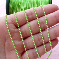 1.5mm Bead Chain / Colorful Ballchain Link / Key Chain / Necklace Chain (2 Meters / Neon Green) Retro Luggage Tag Key Holder Key Fob A043