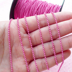 Metal Ball Chain / 1.5mm Bead Chain / Key Chain (2 Meters / Metallic Purple Pink) Colorful Chain Keyring Key Holder DIY Handbag Charm A032