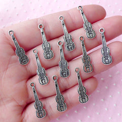 CLEARANCE Silver Violin Viola Cello Charms (11pcs / 6mm x 22mm / Tibetan Silver) Music Instrument Musician Jewellery Bracelet Necklace Earring CHM1758