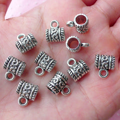 Charm Holders Charm Hanger (10pcs / 7mm x 9mm / Tibetan Silver) European Bracelet Necklace Pendant Bail Bead Ethnic Jewelry Keychain CHM1798