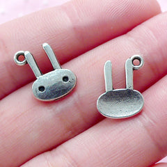 Kawaii Rabbit Charms Cute Bunny Charm (10pcs / 10mm x 13mm / Tibetan Silver) Animal Jewelry Easter Party Decor Favor Charm Bracelet CHM1813