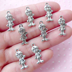 Little Boy Charms (8pcs / 8mm x 18mm / Tibetan Silver / 2 Sided) Baby Shower Favor Charm Party Decoration Family Charm Gift for Mom CHM1830