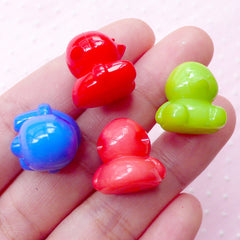 3D Duck Plastic Beads Colorful Animal Charms (10pcs / 16mm x 17mm / Mix Color) Cute Acrylic Bead Kawaii Chunky Necklace Bubble Gum CHM1955
