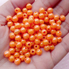 CLEARANCE Bubblegum Round Ball Beads (6mm / AB Orange / 100pcs) Opaque Beads Plastic Bead Acrylic Bead Gumball Bead Chunky Bubble Gum Bracelet CHM1961