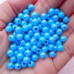 AB Bubblegum Round Beads (6mm / AB Blue / 100pcs) Chunky Acrylic Bead Plastic Ball Bead Kawaii Gumball Bracelet Bubble Gum Necklace CHM1965