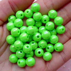 Bubble Gum Round Ball Beads (8mm / AB Green / 50pcs) AB Bead Chunky Plastic Bead Acrylic Bubblegum Jewelry Kawaii Gumball Bracelet CHM1971