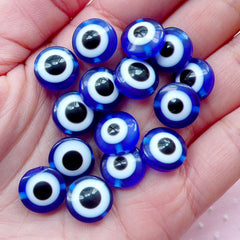 Nazar Beads / Religious Plastic Bead / Evil Eye Bead (15pcs / 12mm / Blue) Mati Judaism Yoga Protective Bead Lucky Turkish Jewelry CHM2059