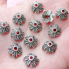 Leaf Bead Caps / Large Floral Caps (15pcs / 16mm / Tibetan Silver) Leaves Nature Jewelry Findings Earrings Necklace Bracelet Making F292