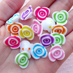 Rose Acrylic Beads / Acrylic Floral Bead (15mm x 14mm / Mixed Color / 20pcs) Child Necklace Bracelet Spring Jewellery for Children CHM2102