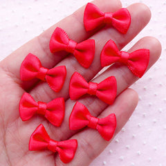 CLEARANCE Satin Ribbon Bowties / Tiny Fabric Bow Ties (8pcs / 20mm x 12mm / Light Red) Hair Accessory Supply Wedding Decoration Scrapbook Sewing B021