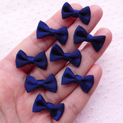 CLEARANCE Little Satin Ribbon Bow Ties / Small Fabric Bows (8pcs / 20mm x 12mm / Navy Blue) Hairbow Making DIY Invitation Card Embellishment B027