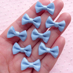 Small Satin Ribbon Bows / Tiny Fabric Bowties (8pcs / 20mm x 12mm / Cornflower Blue) Hair Accessories Making Baby Shower Favor Decoration B029