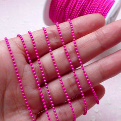 1.5mm Ball Chain / Bead Chain / Key Chain / Metal Necklace Chain (2 Meters / Purple Pink) Kawaii Key Ring Luggage Tag Dog Tag Key Fob A027