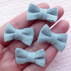 Denim Cotton Fabric Bows / Jean Bow Ties / Bowties Applique (4pcs / 27mm x 18mm / Light Blue) Baby Hair Bow Accessories Headband Making B068
