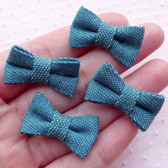 CLEARANCE Denim Bow Ties / Jean Cotton Fabric Bowties / Bow Applique (4pcs / 27mm x 18mm / Blue) Baby Hair Accessories Hairclip Hair Band Making B069