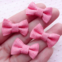 Denim Fabric Bowties with Glitter / Jean Cotton Bows / Bow Tie Applique (4pcs / 27mm x 17mm / Pink) Baby Hair Clip Hair Tie Making B070