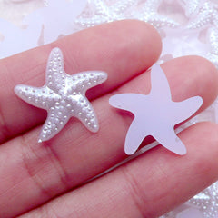 Sea Star Fish Starfish Pearl / ABS Fake Pearls (White / 19mm / Around 25pcs) Nautical Embellishment Beach Scrapbooking Card Making PES86