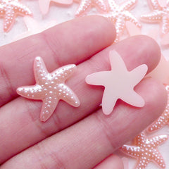Starfish Star Fish Pearl / ABS Fake Pearls (Pink / 19mm / Around 25pcs) Sea Ocean Embellishment Scrapbook Beach Wedding Decoration PES85
