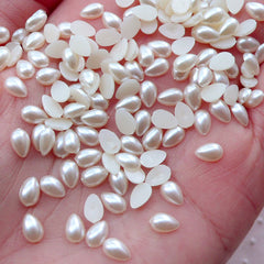 Ivory White Resin Decoden Cabochon Flatback Pearls – Be Createful