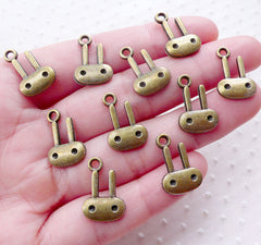 Rabbit Head Charms Bunny Charm (10pcs / 12mm x 17mm / Antique Bronze) Kawaii Animal Jewellery Bracelet Purse Charm Keychain Charm CHM2109