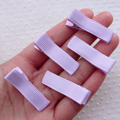 Toddler Hair Clip / Non Slip Barrette / Alligator Clips Blank w/ Grosgrain Ribbon (5pcs / Purple) Baby Girl Hair Accessory Hairbow DIY F304