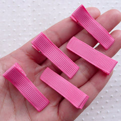 CLEARANCE Blank Baby Hair Clip Barrette / Blank Alligator Clips with Grosgrain Ribbon (5pcs / Pink) Toddler Girl Hair Accessories Hair Bow Making F303
