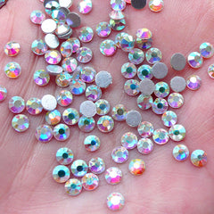 3mm AB Clear Glass Rhinestones / SS12 Crystal / 10 Faceted Cut Round Diamond Gems (Around 120 pcs) Nail Art Deco Wedding Jewelry RH-G003