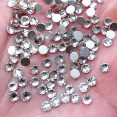 Sew On 3mm Rhinestones (Clear with Silver Setting / 100pcs) Sewing On, MiniatureSweet, Kawaii Resin Crafts, Decoden Cabochons Supplies