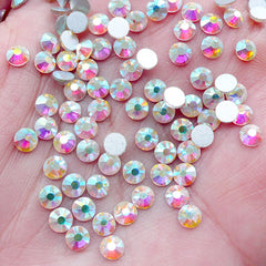 SS16 AB Clear Crystal / 4mm Glass Rhinestones / 12 Faceted Cut Round Diamonds Gems (Around 100pcs / Clear) Nail Art Decoden Case RH-G004