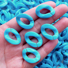 CLEARANCE Plastic Chain Large Open Links (Blue / 17mm x 23mm / 10pcs) Colorful Jewellery Chunky Necklace Kawaii Bracelet Cute Rainbow Mix & Match F198