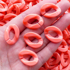 Acrylic Chain Big Open Links (Salmon / 17mm x 23mm / 10pcs) Rainbow Jewellery Chunky Bracelet Kawaii Plastic Necklace Cute Mix & Match F199