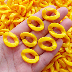 Acrylic Links / Color Plastic Chain Open Links (Yellow / 17mm x 23mm / 10pcs) Colorful Bracelet Chunky Necklace Statement Cable Chain F208