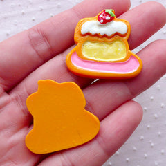 Kawaii Cabochon / Cake Sugar Cookie Cabochons (2pcs / 28mm x 26mm / Flatback) Fake Miniature Sweets Faux Biscuit Cute Decoration FCAB323
