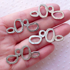 Multi Irregular Circle Connectors Irregular Shape Links (4pcs / 36mm x 15mm / Tibetan Silver) Contemporary Bracelet Necklace Pendant CHM2122