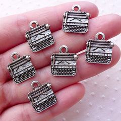 CLEARANCE Typewriter Charm Antique Vintage Typing Machine (6pcs / 14mm x 16mm / Tibetan Silver) Writers Librarians Teachers Reporter Newspaper CHM2128