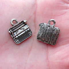 CLEARANCE Typewriter Charm Antique Vintage Typing Machine (6pcs / 14mm x 16mm / Tibetan Silver) Writers Librarians Teachers Reporter Newspaper CHM2128