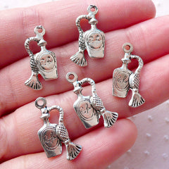 Perfume Charms Cologne Parfum Eau de Toilette Pendant 5pcs 11mm x 20mm Tibetan Silver 2 Sided Lady Charm Bracelet Necklace CHM2137