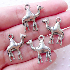 Dromedary Camel Charms One Humped Camel Pendant (4pcs / 19mm x 22mm / Tibetan Silver / 2 Sided) Desert Novelty Jewelry Baby Shower CHM2207