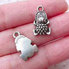 Money Frog Charms / Lucky Toad with Coin Pendant (6pcs / 11mm x 17mm / Tibetan Silver) Good Fortune Abundance Prosperity Feng Shui CHM2244