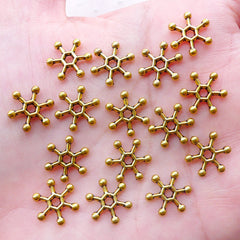 Daisy Rondelle Beads / Daisy Flower Spacers (15pcs / 12mm / Antique Gold) Elastic Thread Stretch Necklace Bracelet Jewelry Findings CHM2246
