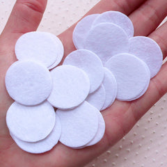 1 inch Felt Circle / 25mm Felt Circle / 2.5cm Felt Circle (25pcs / White) Round Appliques Hair Bows Headbands Fabric Flower Backing F319