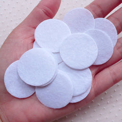 CLEARANCE 1.2 inch Felt Circle / 30mm Felt Circle / 3cm Felt Circle (20pcs / White) Round Appliques Fabric Flower Hair Bows Headbands Backing F320